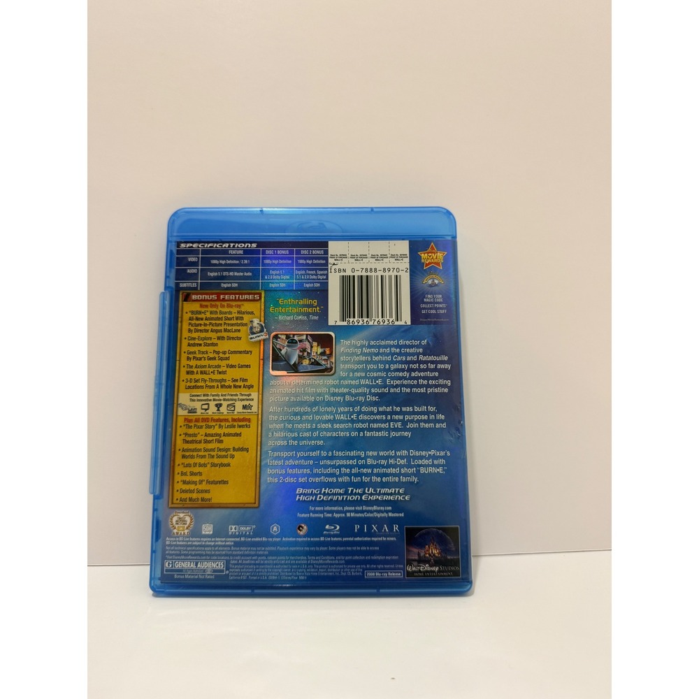 Disney Pixar WALL-E Blu-ray 2-Disc Set Kids G Blue Good Animated Movie 057844 - Picture 2 of 7